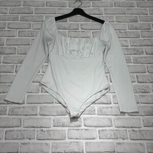 Princess Polly Bodysuit Ruched Bust Y2K Off the Shoulder‎ Long Sleeve Women's 6